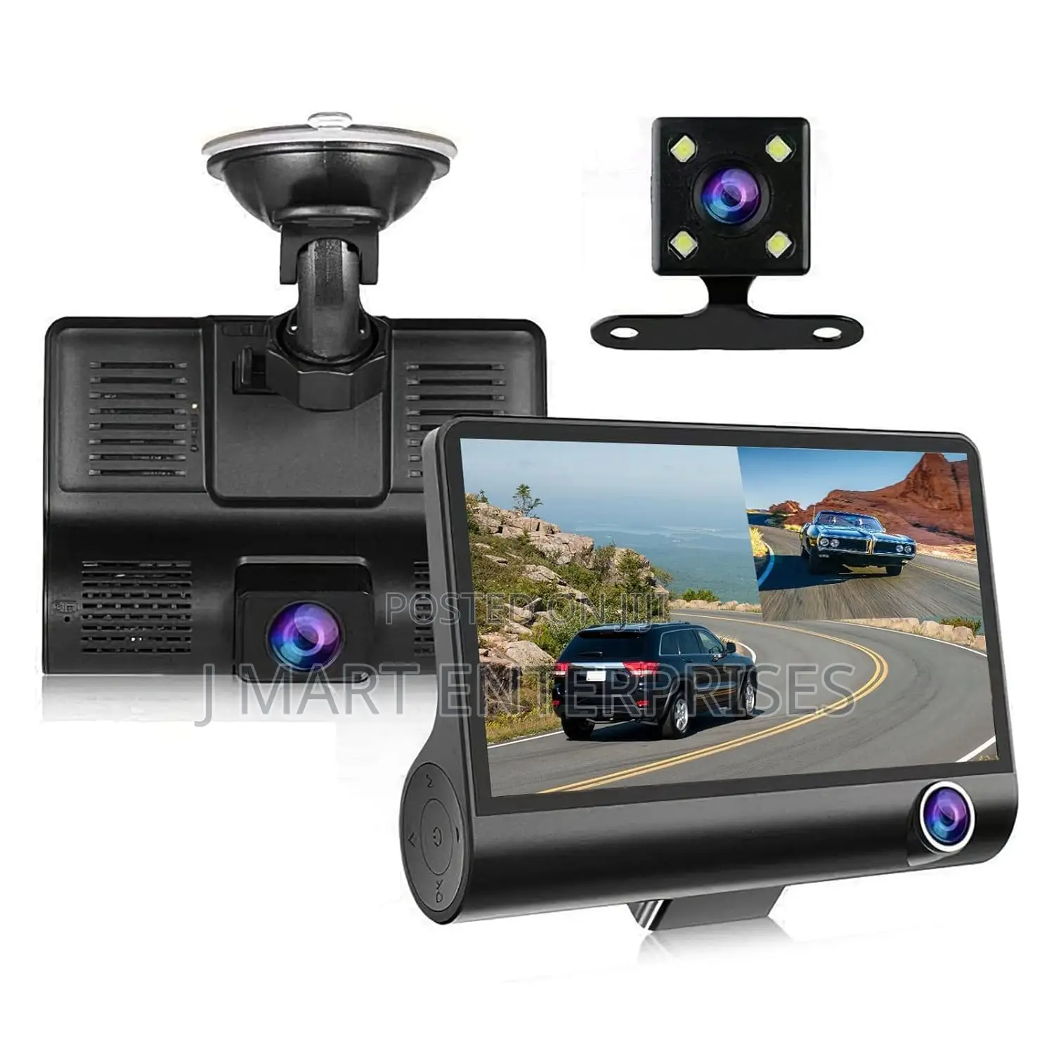 Dash Cam 1080p – Front, Inside Rear Camera With G-Sensor