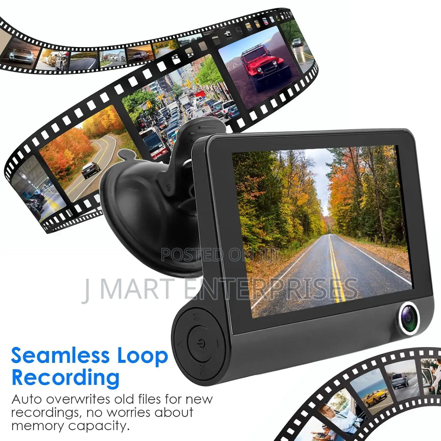 Dash Cam 1080p – Front, Inside Rear Camera With G-Sensor