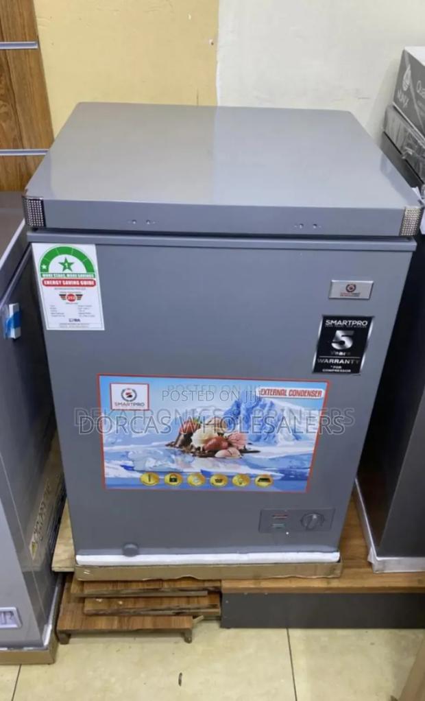 Grey/White Smart Pro 95l Freezer. With Quality Freezer - main view