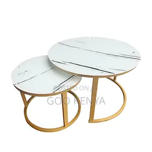 Home Table Set;Marble Round Nesting Table Set For Compact Living Space