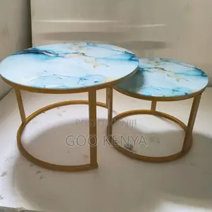 Home Table Set;Marble Round Nesting Table Set For Compact Living Space