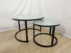 Home Table Set;Marble Round Nesting Table Set For Compact Living Space