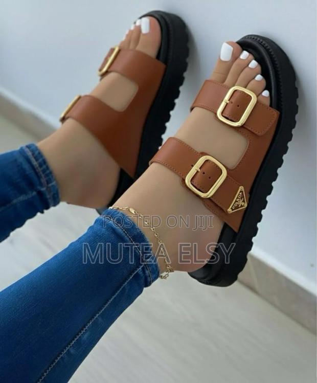 Black,Brawn White Executive Ladies Sandals - main view