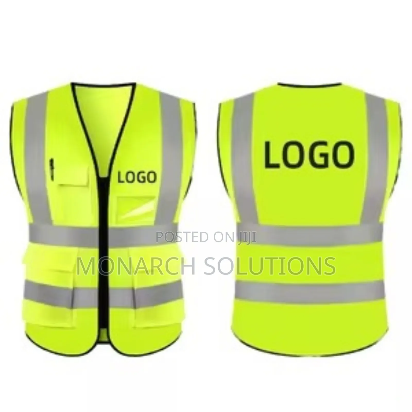 Yellow Executive Reflector Vest With Pockets