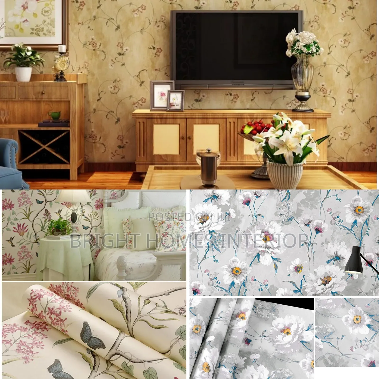Forest Flowered Wallpaper