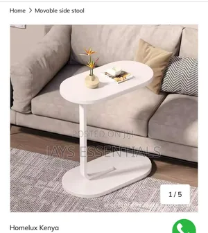 White Movable Side Stool