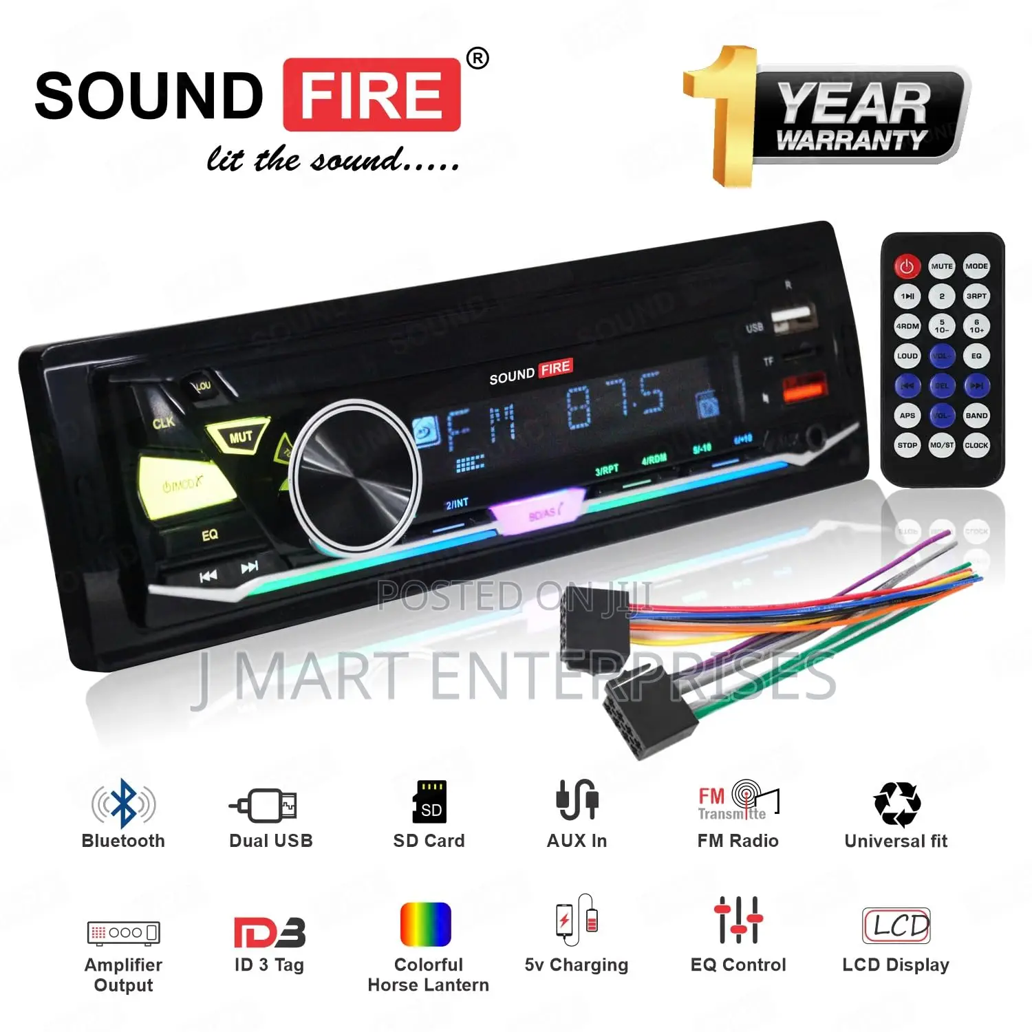 Usb/Fm/Sd/Aux/Bluetooth Wireless With Phone Caller