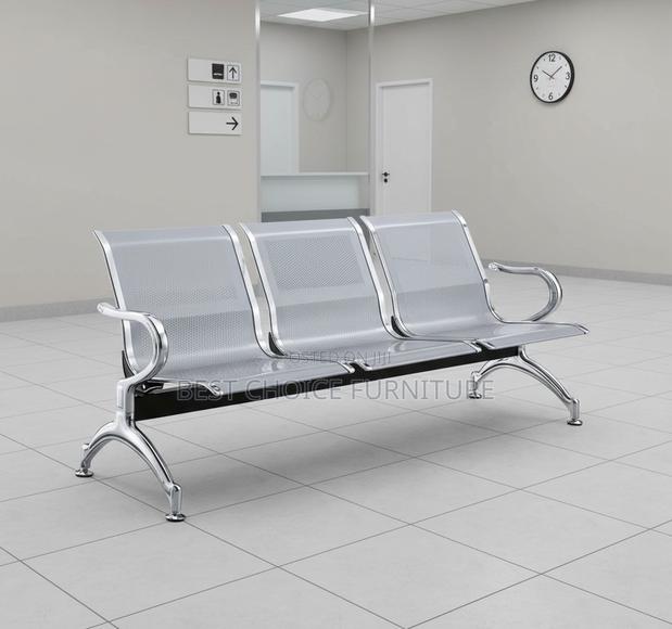 Office Bench; Aero-Seat 3-Seater Steel Public Waiting Bench