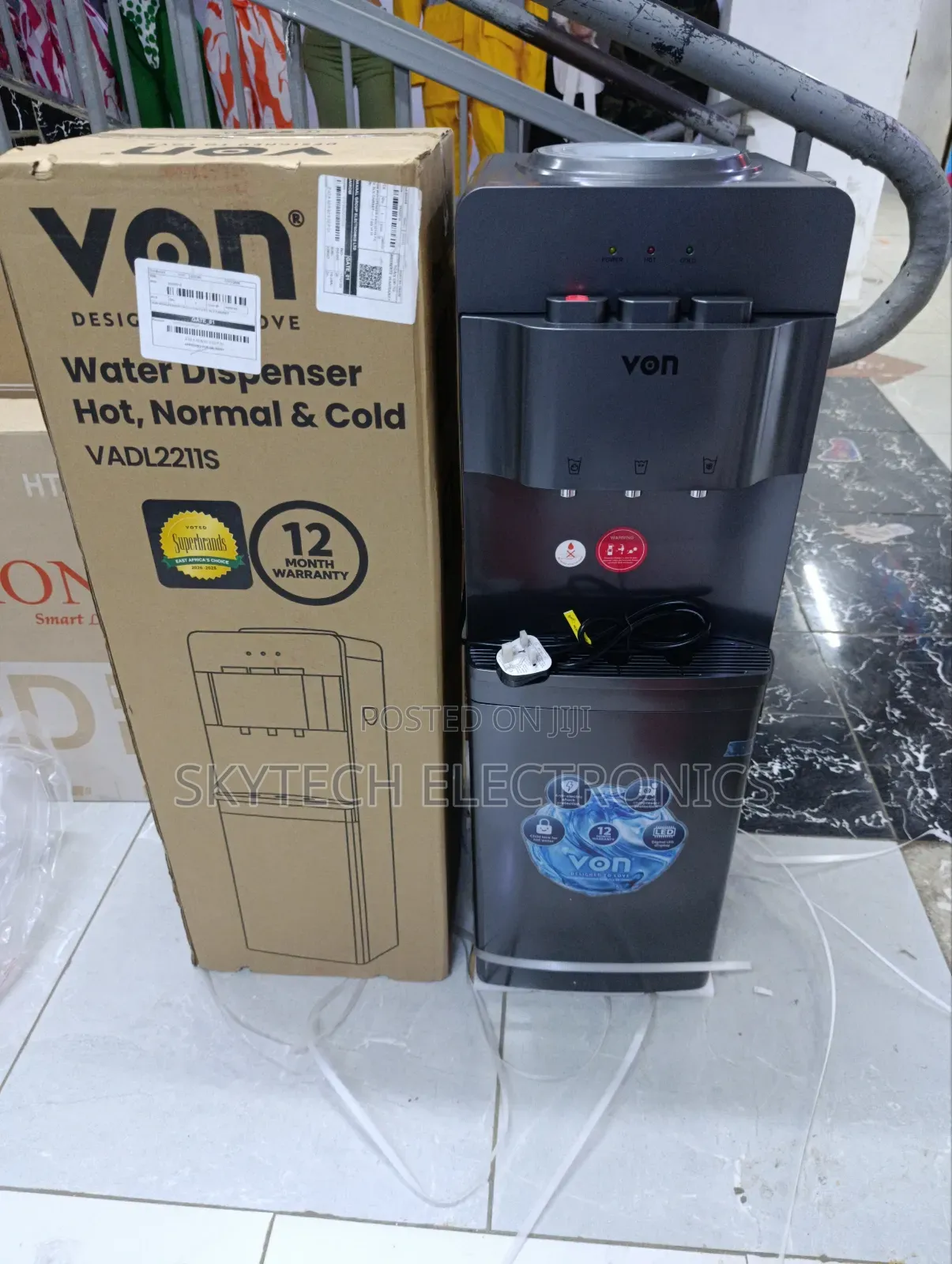 Von Water Dispenser 3 Taps Hot Cold and Normal