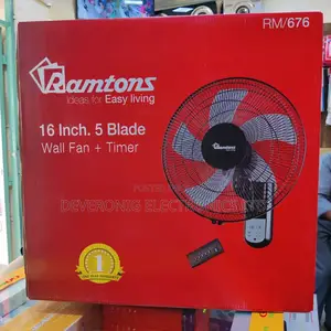 *Ramtons 16" Wall Fan 5 Blades With Remote