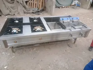 Kitchen Combined Cooker With Griddle, Deep Fryer and Gas Cooker