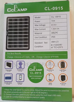 Cclamp Cl-0915 Solar Charging Panel 15w