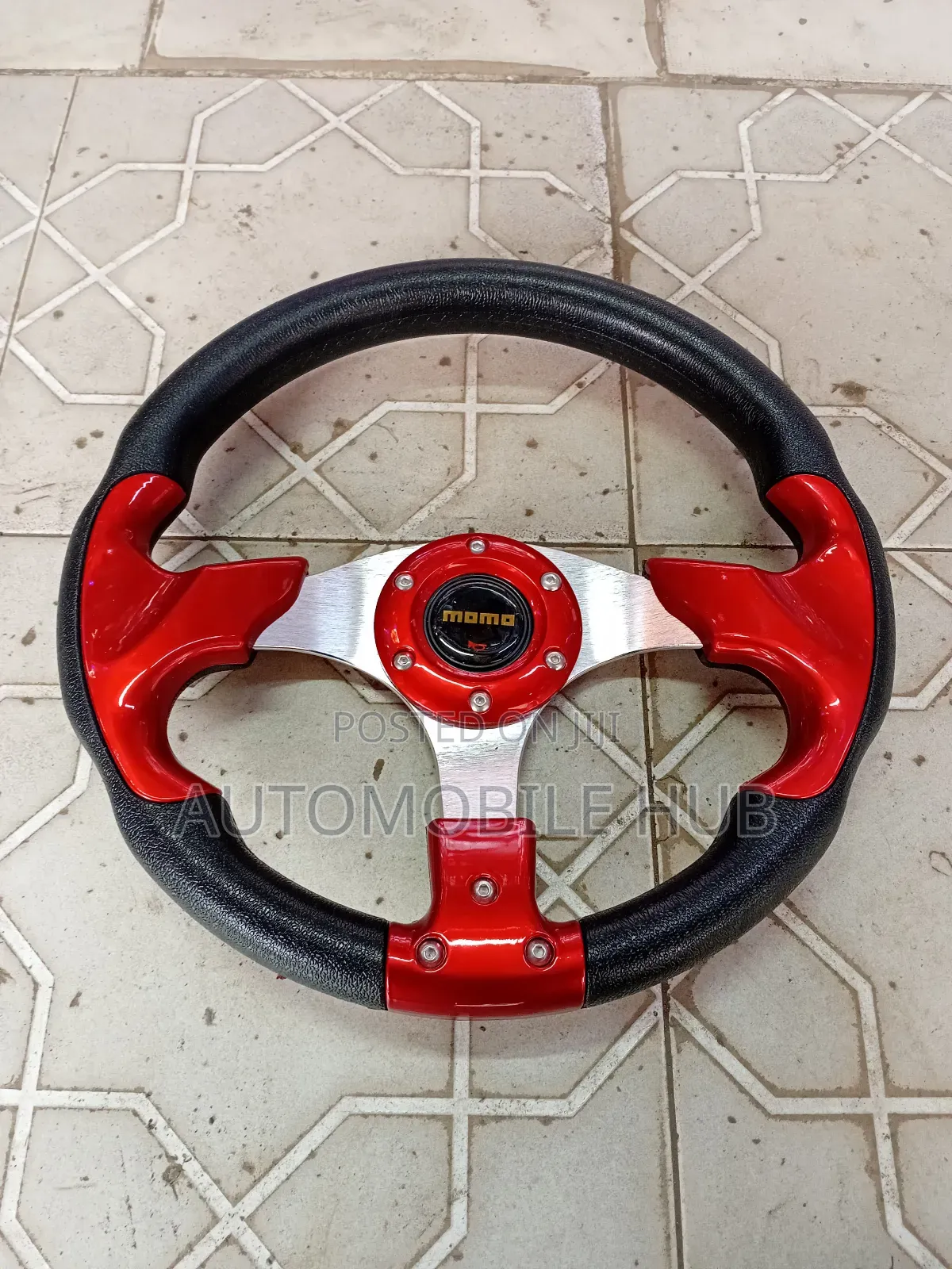 Universal Momo Black Red Steering Wheel – Sport Racing Wheel