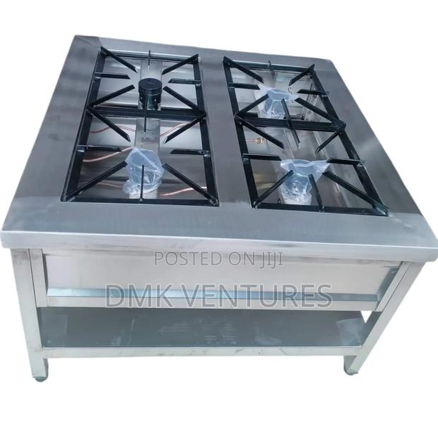 Surprising Quality Stainless Square Four Burner Gas Cooker - main view