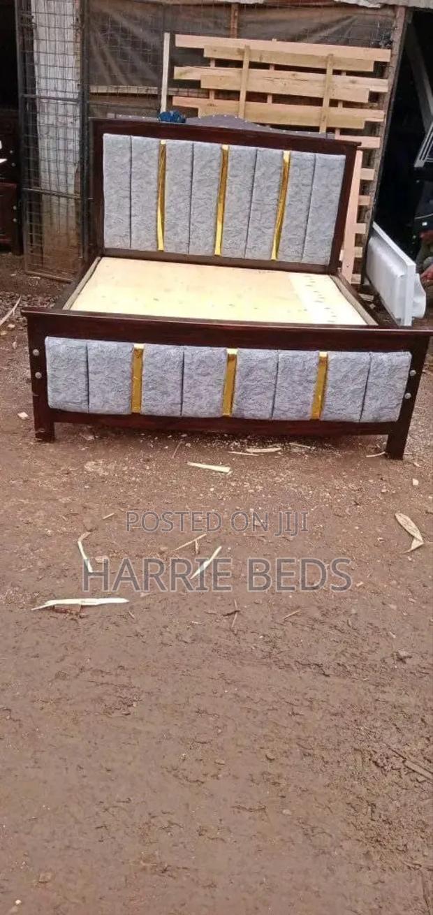 Mocket Bed Chocolate Frame With Gold Details - main view