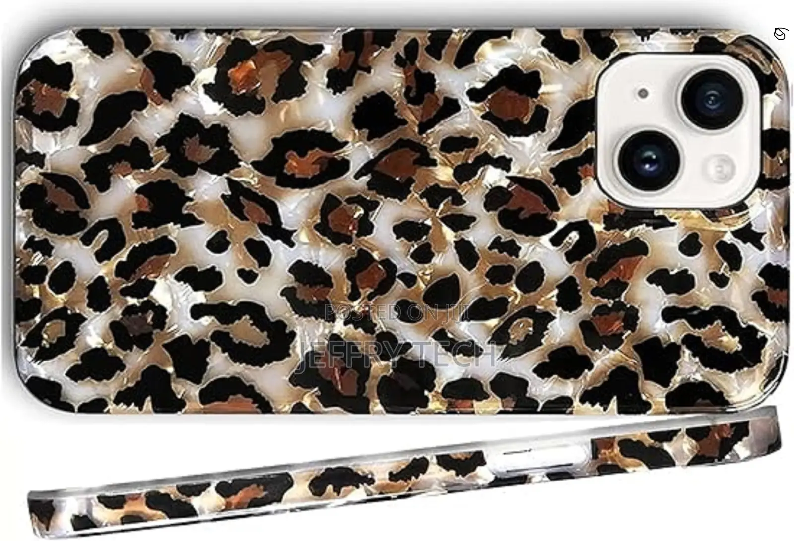 Jwear Leopard Cheetah Print Pearly Design Soft Silicone iPhone 15 Pro