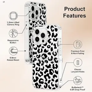 Mosnovo Case for iPhone 14 Pro Max Leopard Print Clear Tpu