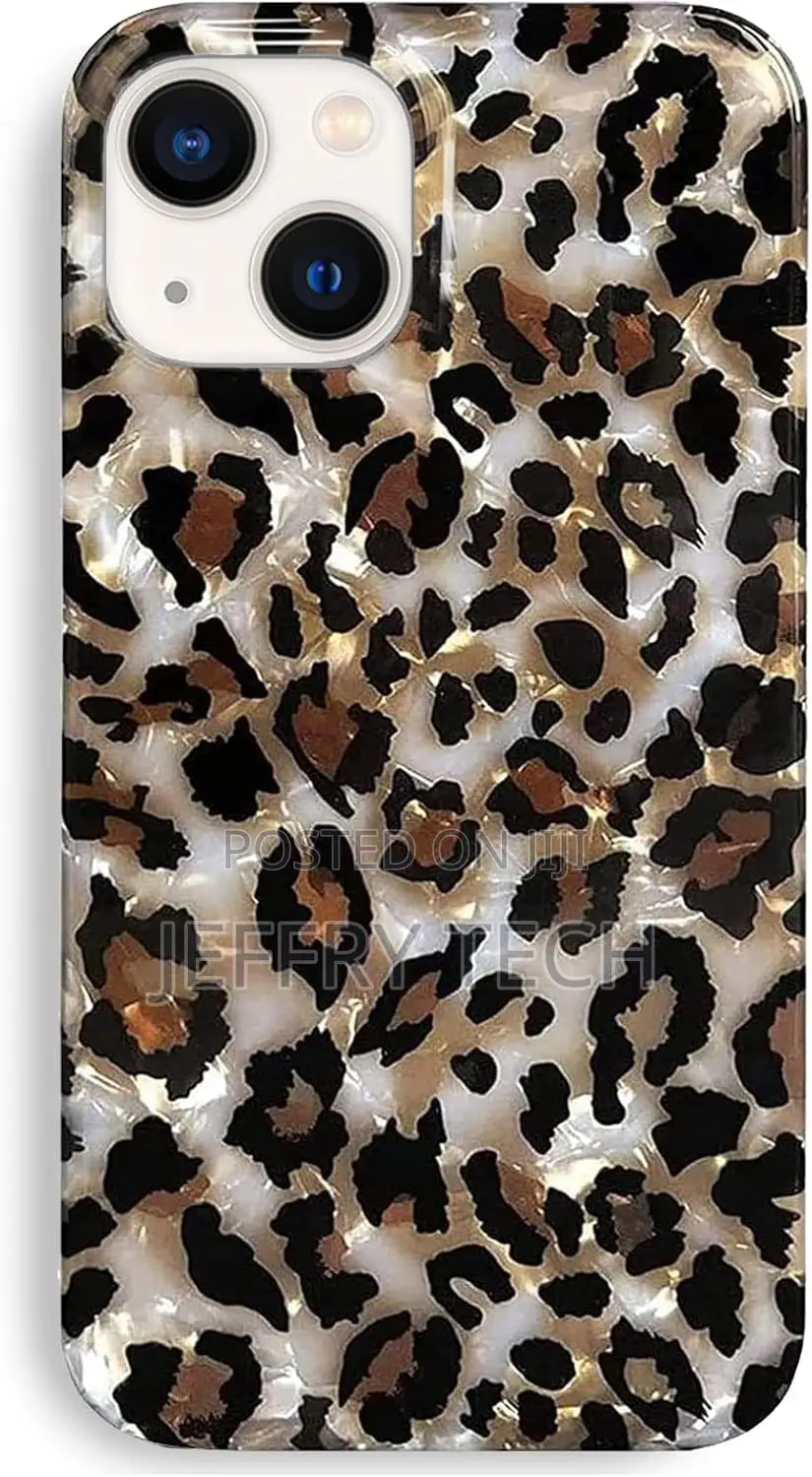 Wesjy iPhone 14 Clear Vintage Leopard Print Soft Silicone Cover