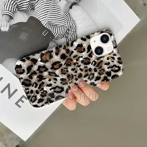 Wesjy iPhone 14 Clear Vintage Leopard Print Soft Silicone Cover