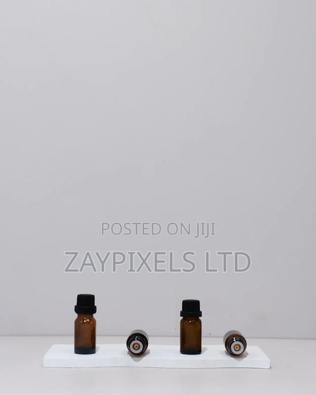 10ml Glass Bottle With Black Tamper Proof Cap - main view