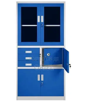 Office Cabinets; Modern Locking Metallic Blue Workplace Cabinet