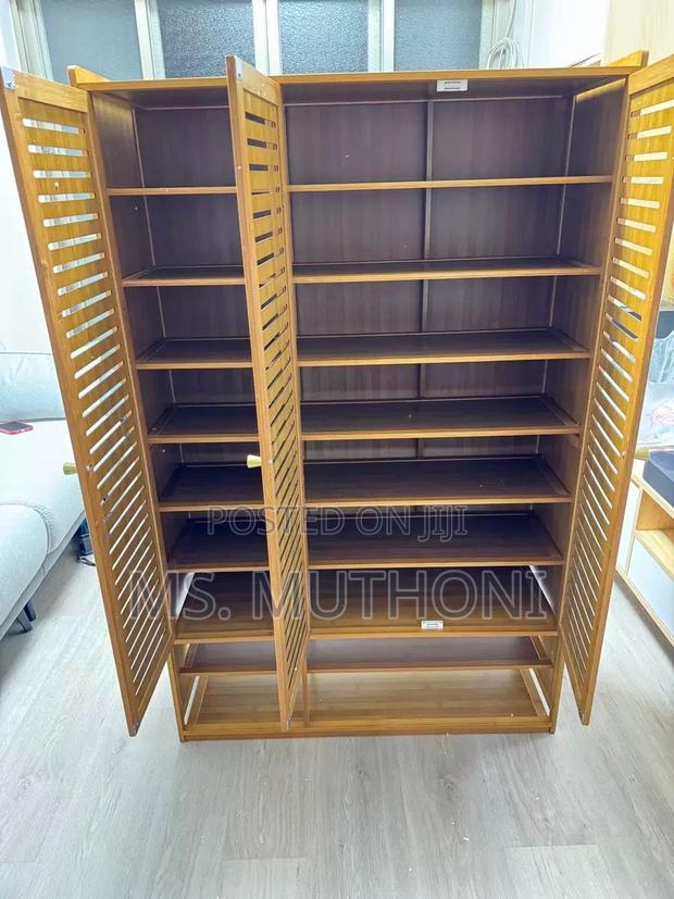 Modern 10 -Tiee Bamboo Shoe Storage Cabinet With Ventilation - main view