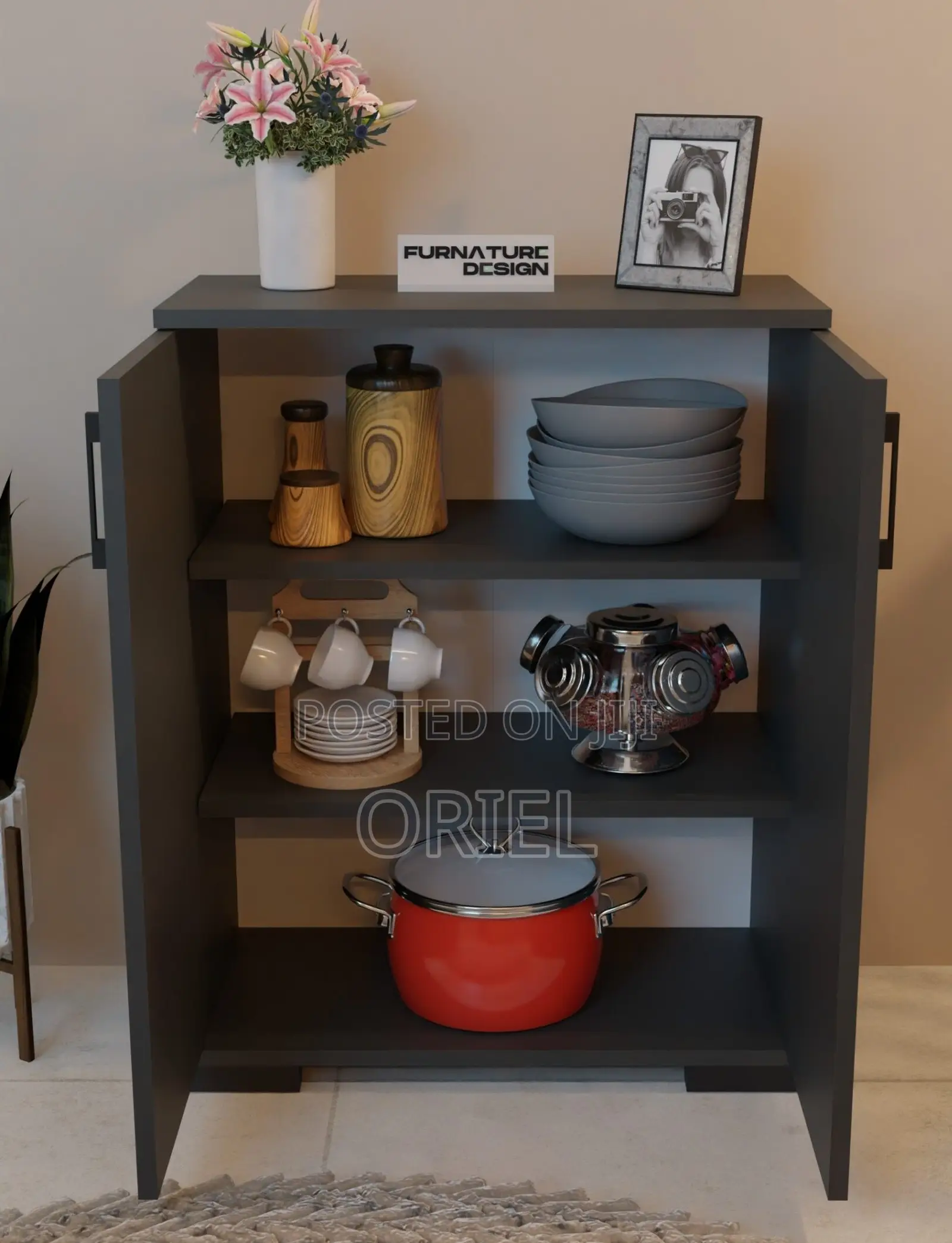 Office Cabinet; Minimalist Two-Door Wooden Storage Cabinet