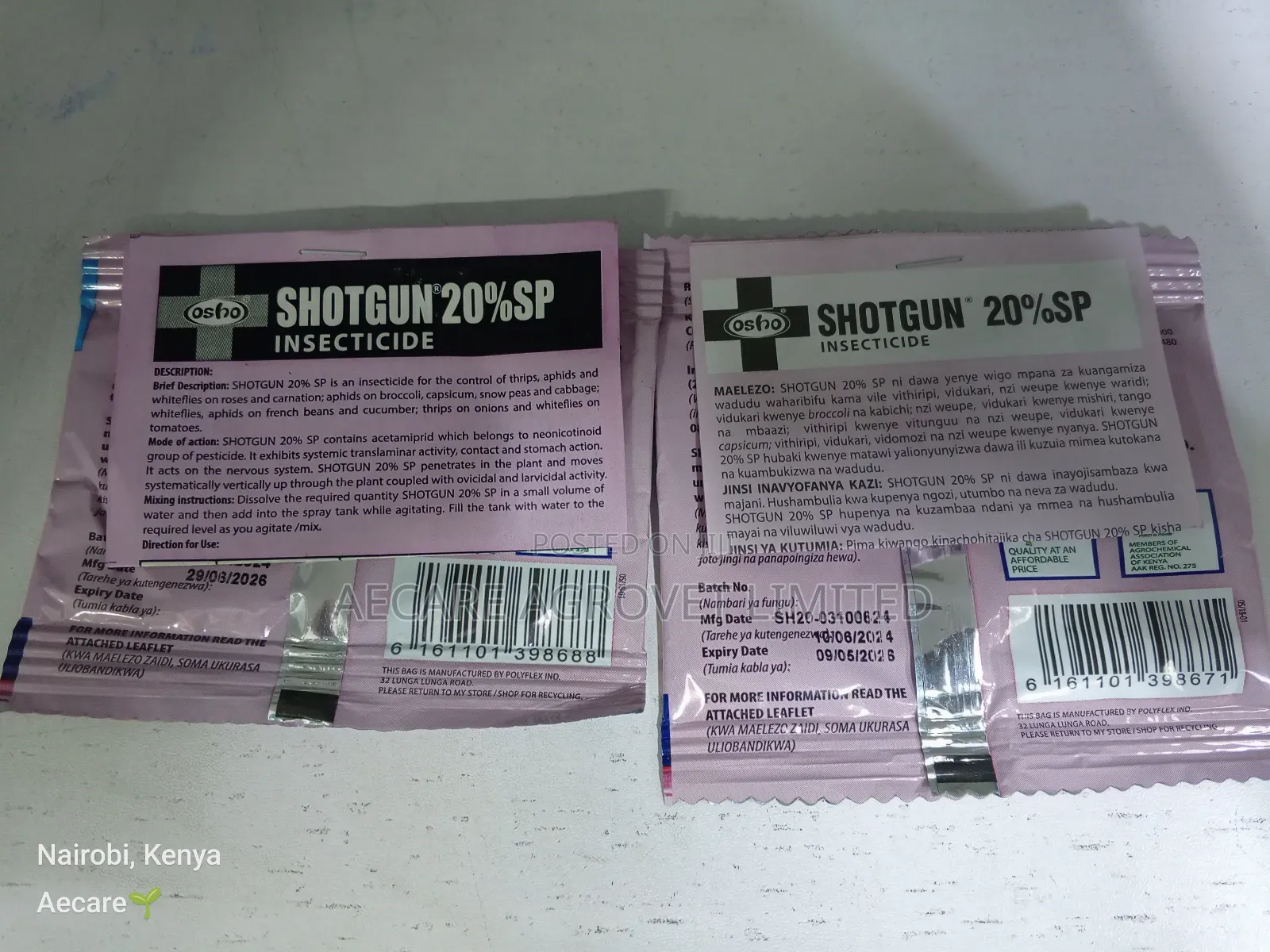 Shotgun 20%Sp Insecticide 10g, 20g Bedbugs, Kunguni, Mende , Cockroach
