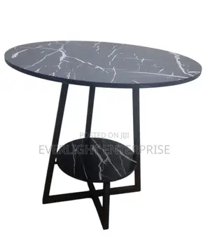 2 Layer Round 3 Legged Metal Frame Table