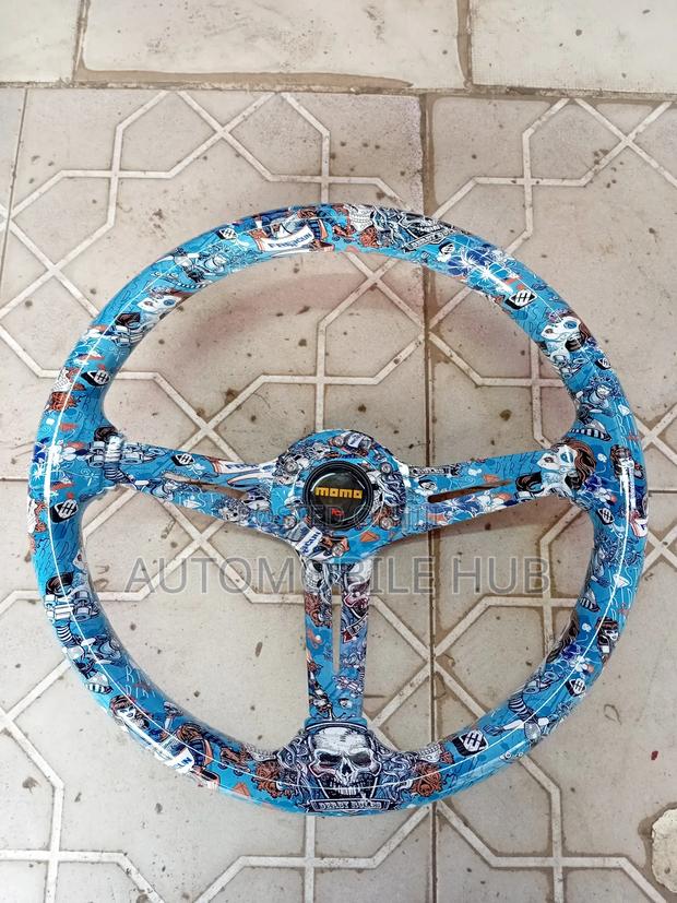 Blue Rebel Deep Dish Steering Wheel – Sporty Durable - main view