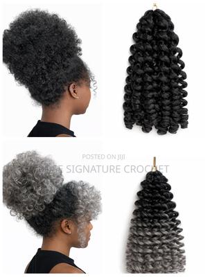 Wand Curl Crochet - Black and Grey Ombre
