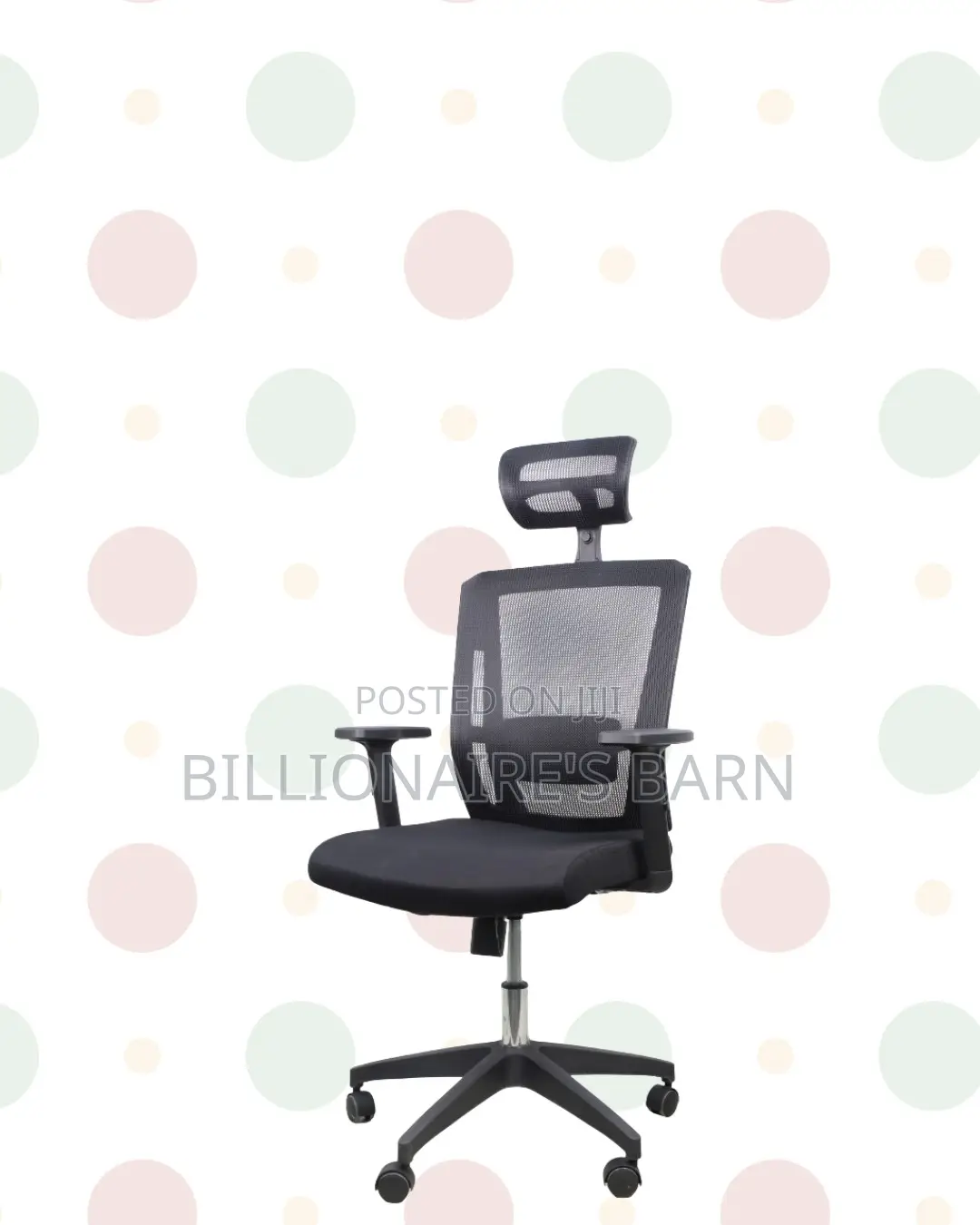 Adjustable Headrest Work Chair•Professional Look, Nylon Base Stability