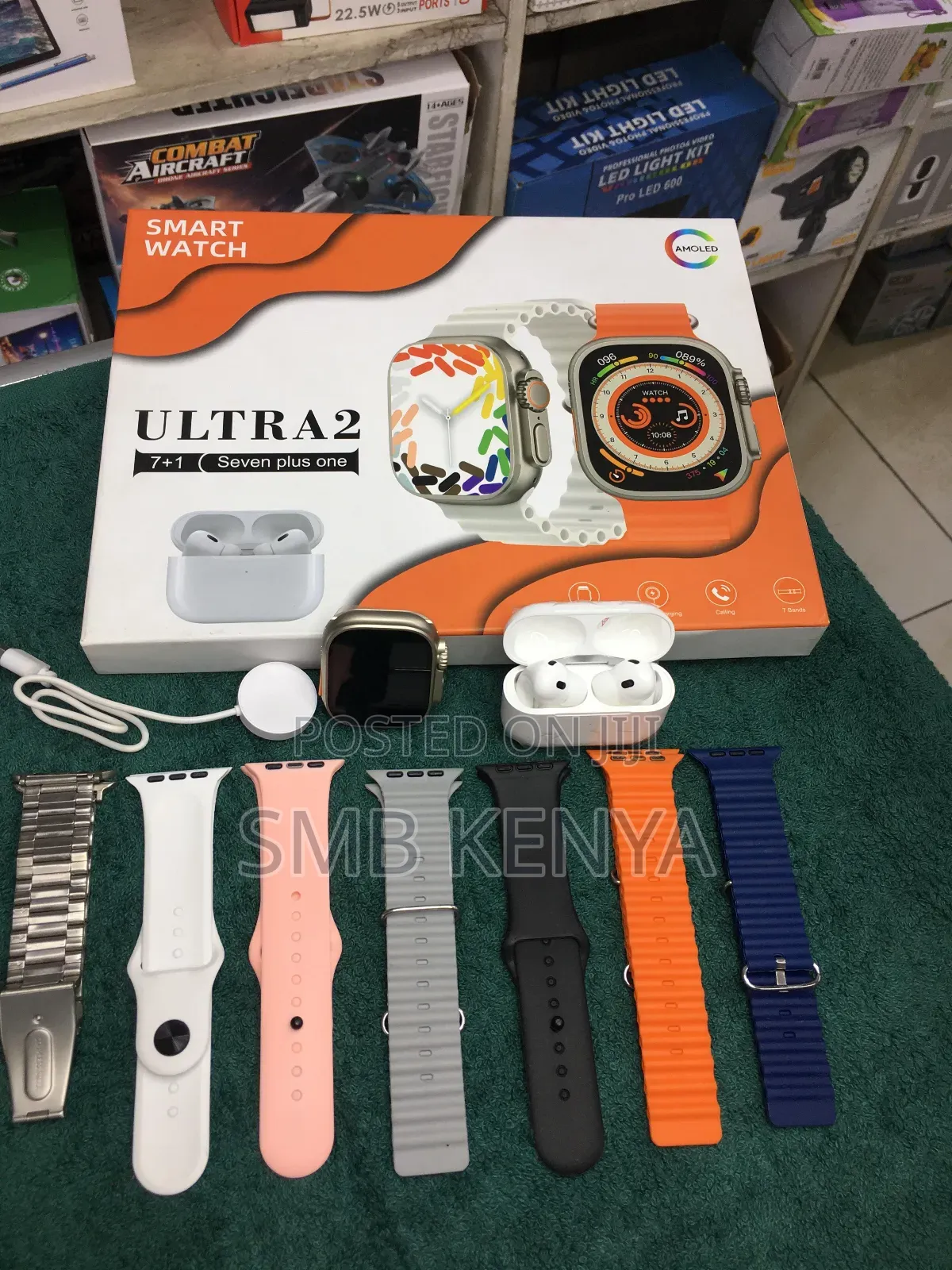 Smart Watch 7strap Airpod & Wireless Charger