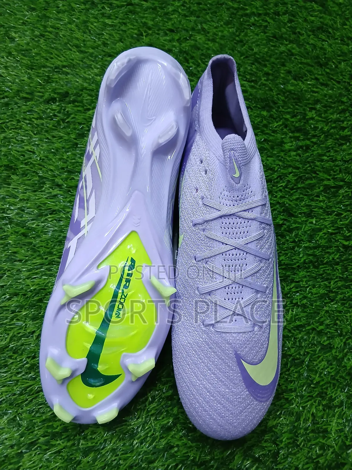 Nike United Purple Agate and Barely Volt Air Zoom Cleats