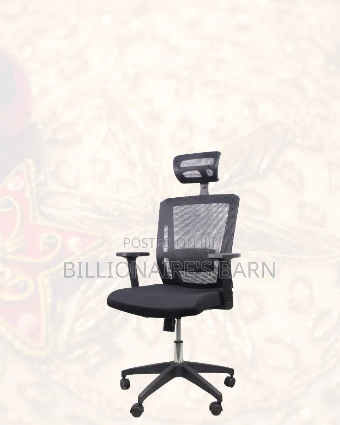 Breathable Mesh Office Chair — Posture Support, Adjustable Headrest