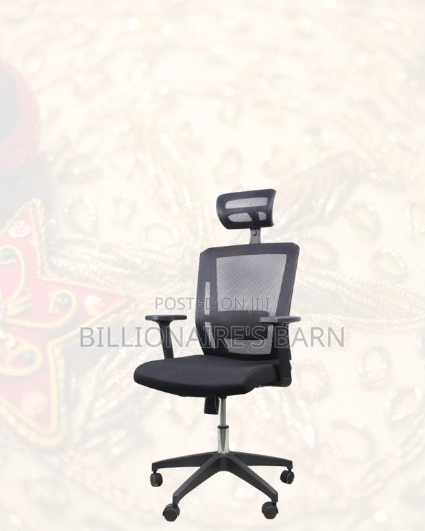 Breathable Mesh Office Chair — Posture Support, Adjustable Headrest - thumbnail 2