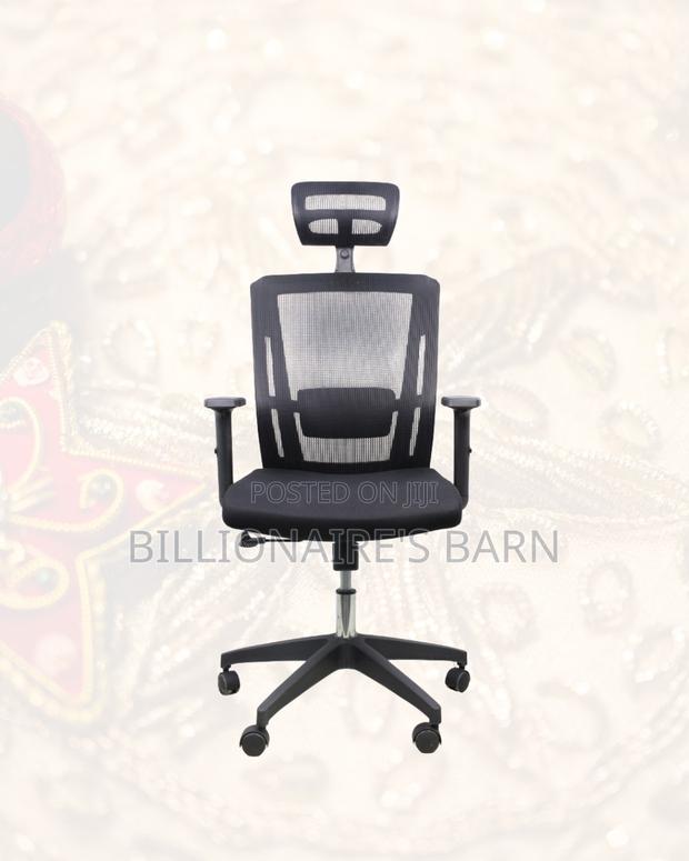 Breathable Mesh Office Chair — Posture Support, Adjustable Headrest - thumbnail 3