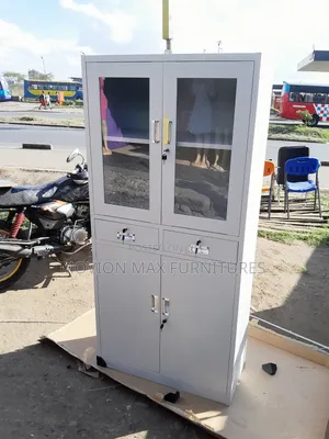 Half Glass Metallic Office Cabinet