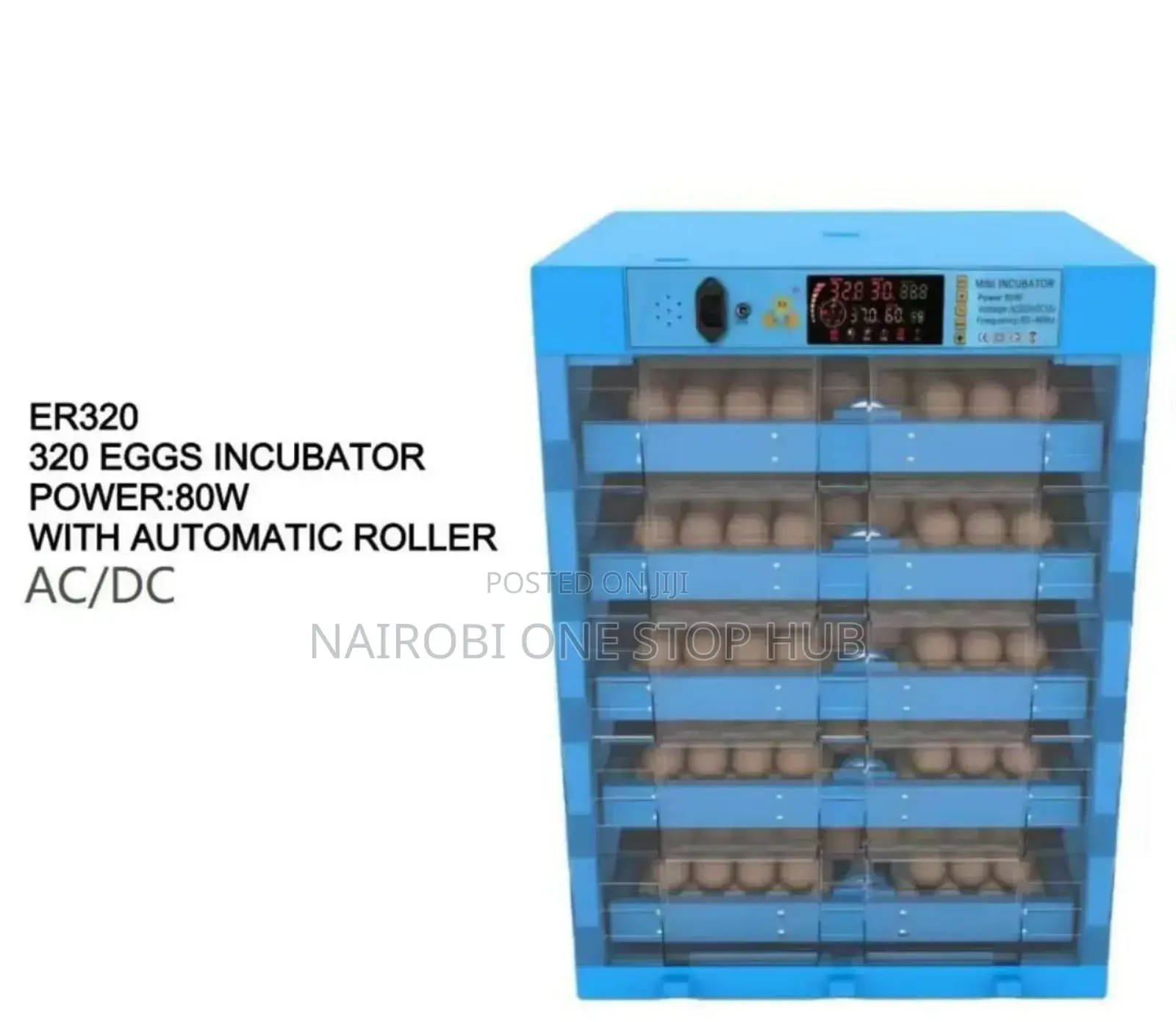 320 Eggs Incubator With Automatic Rollers Ac/Dc