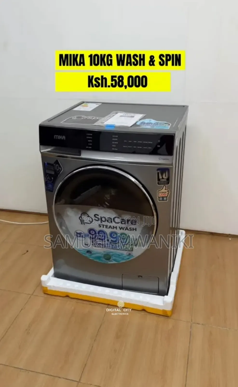 Mika Washing Machine 10kg Inverter Motor Front Load Fully Loaded