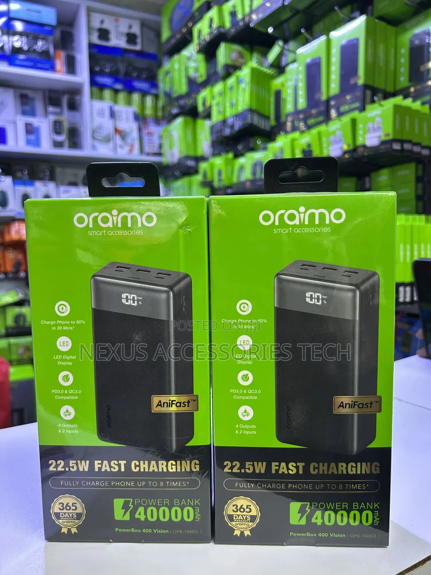 40000mah Power Bank 22.5w Fast Charging Type C Portable