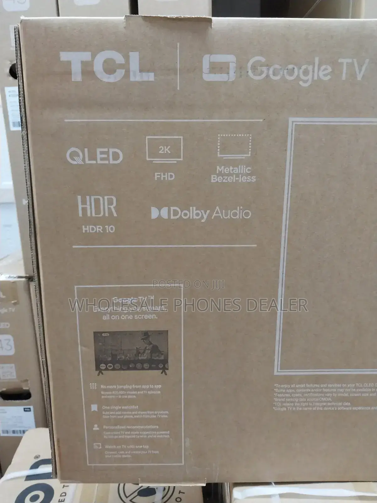 Tcl 32" Frameless Qled Google Tv, Dolby Audio, Bluetooth, Cast Enabled