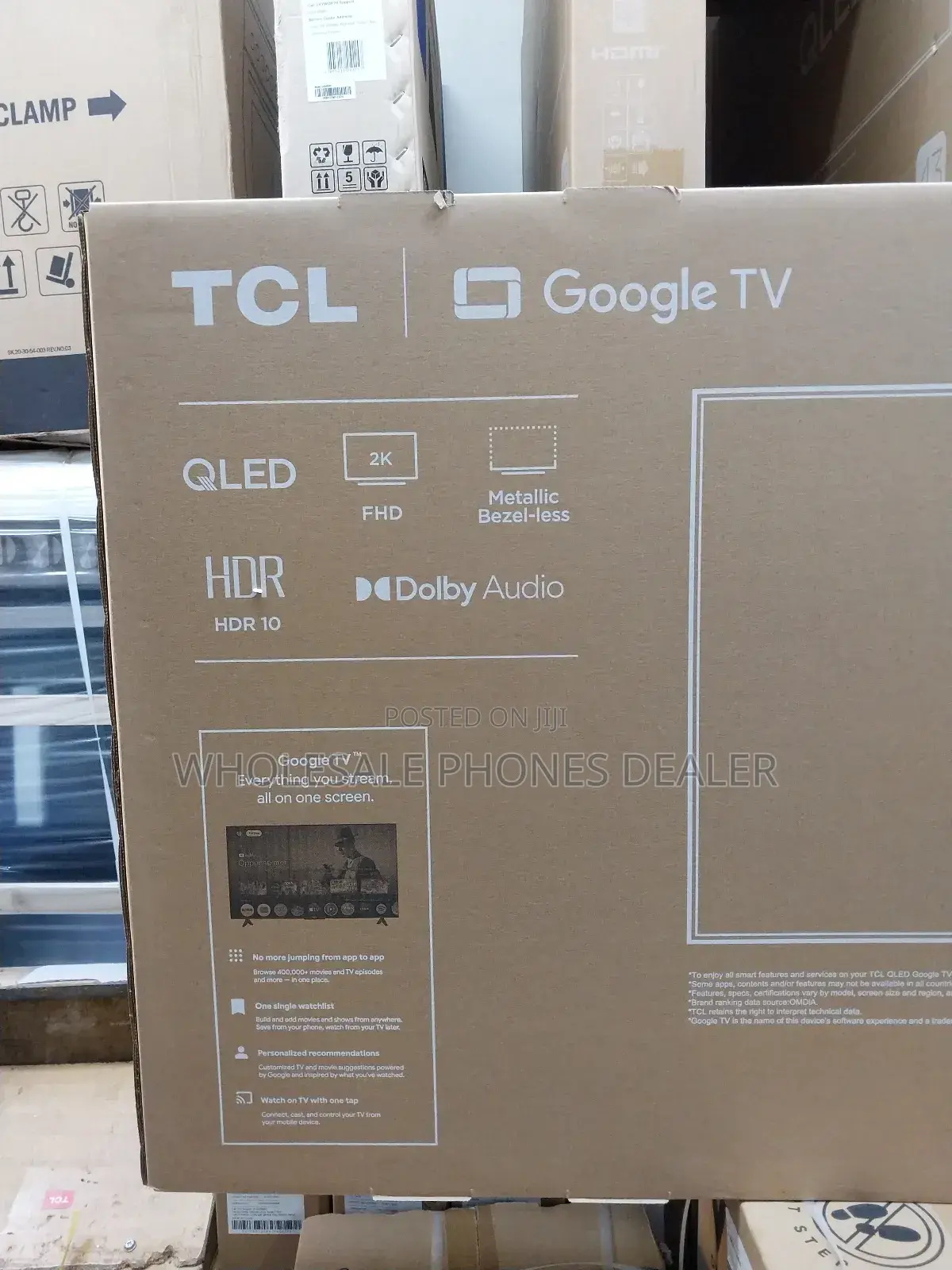 Tcl 50" Frameless Qled Google Tv, Dolby Audio, Bluetooth, Cast Enabled