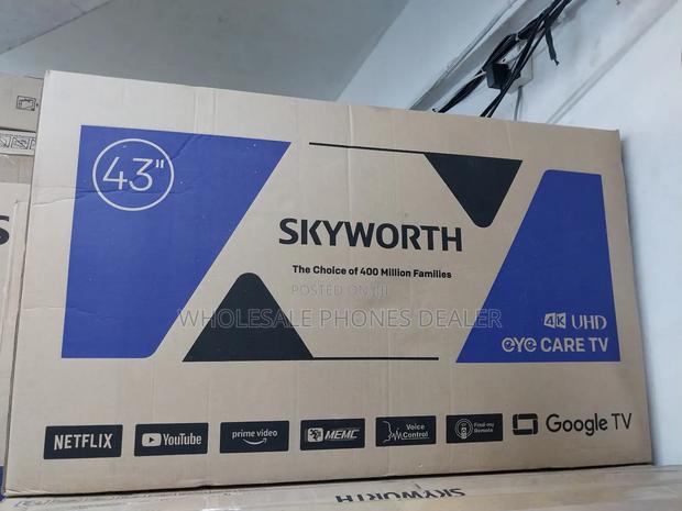 Skyworth 43" Frameless 4k Uhd Google Tv, Bluetooth And Cast Enabled