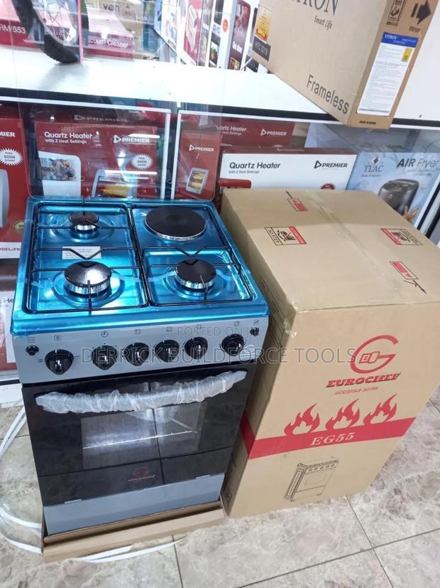 Eurochef Free Standing 3 Gas Burner +1 Electric Cooker With Oven