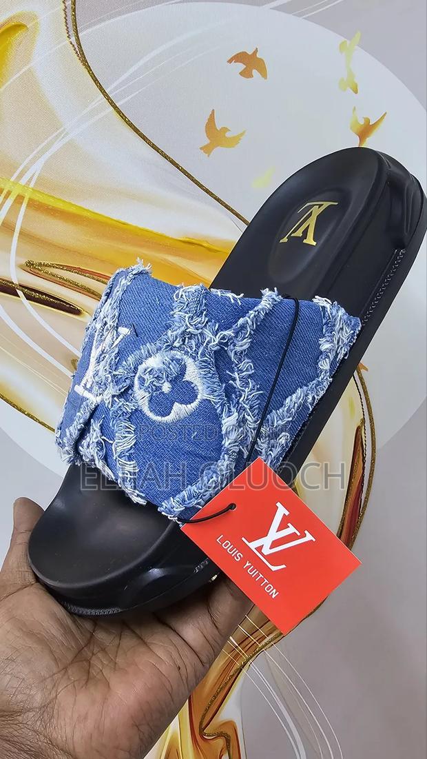 Louis Vuitton Denim 'blue' Slides Quality - main view