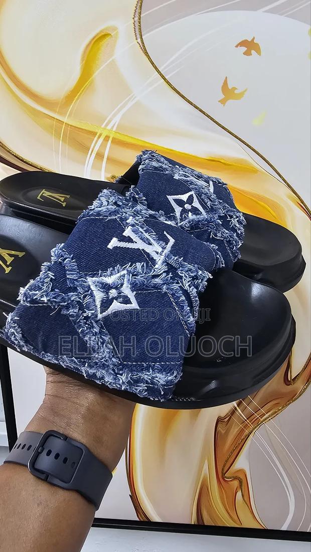 Louis Vuitton Denim 'blue' Slides Quality - thumbnail 3