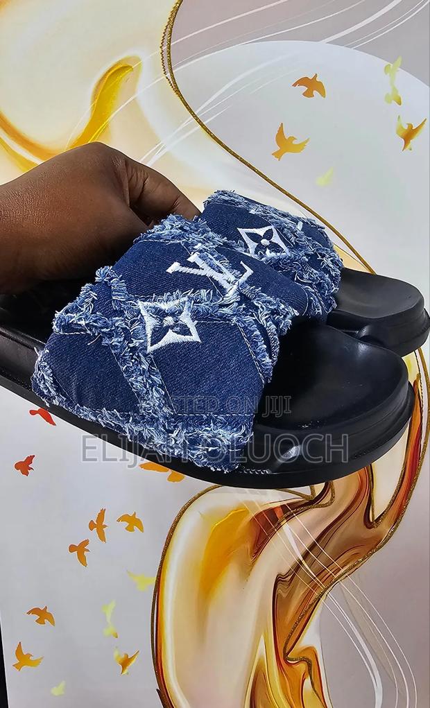 Louis Vuitton Denim 'blue' Slides Quality - thumbnail 4