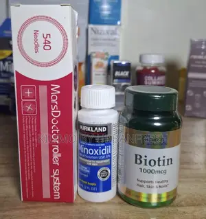 Derma Stamp + Minoxidil 5% 50ml Biotin 100 Tablets