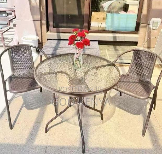 Home Outdoor Set; Elegant 2-seater Rattan Table And Chair Set